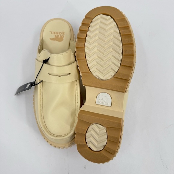 Sorel ONA Ave Leather Loafer in Honey White Sea Salt Size 7.5 - Picture 5 of 8